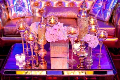 In the desert-themed Diamond ballroom, the V.I.P. section included luxe seating groups done in gold.