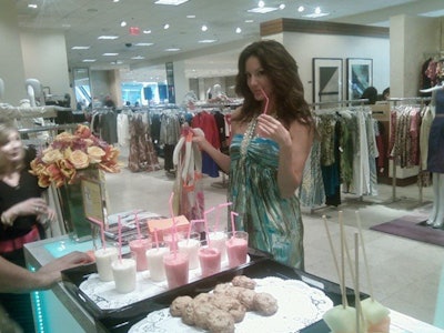 A smoothie bar for a Neiman Marcus in-store event