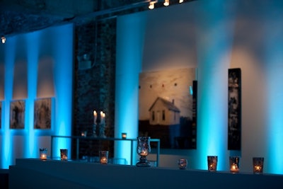 Artwork and candlelight at LongView Gallery.