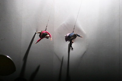 Vertical wall dancers and bungee dancing