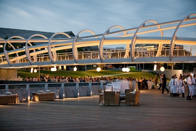 Deck overlooking dinner at Yards Park D.C.