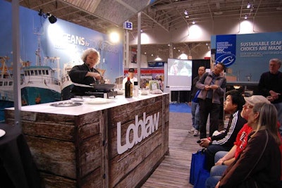 Loblaw dedicated their booth to sustainable seafood and did live cooking demonstrations. The booth was designed by the Taylor Group.