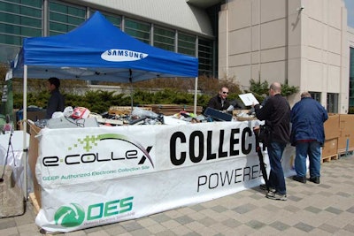Guests disposed of harmful e-waste in exchange for a free ticket to the Green Living Show. Last year, Samsung collected 40,000 pounds of e-waste.