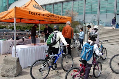 The Toronto Cyclists Union provided a complimentary bike valet service at the show.