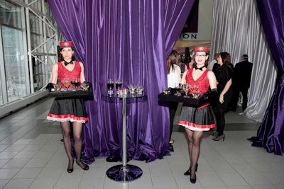 Cigarette girls greeted guests with drinks.