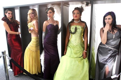 Models cast in arty poses greeted guests at the museum's entrance.