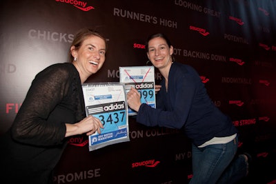 Guests could pose with marathon numbers in front of a step-and-repeat.