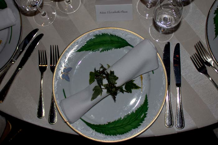 Here’s how my place setting looked—that is, if I were Elizabeth Olsen. The vine rings were neatly woven and became a party favor of sorts.