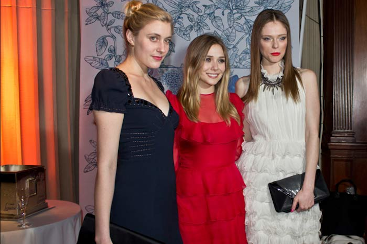 Ugh, that reminds me—there were celebrities there. In addition to Ms. Olsen, here’s Greta Gerwig and Coca Rocha looking like she is ready to get some food in her.