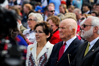 Guests included former astronaut and U.S. Senator John Glenn (center).