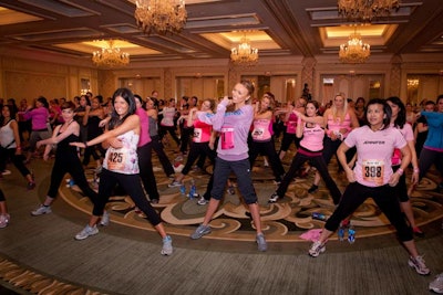 Classes took place in the hotel ballroom.