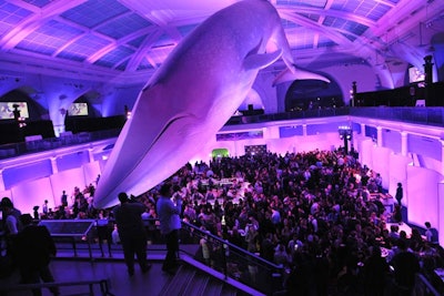For the reception, guests headed to the Milstein Hall of Ocean Life, where more purple lighting washed the walls and DJ Spooky spun tunes for the lively crowd.