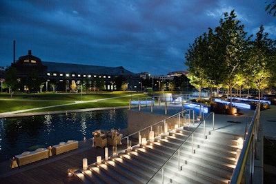 Pool and lounge furniture at Yards Park D.C.