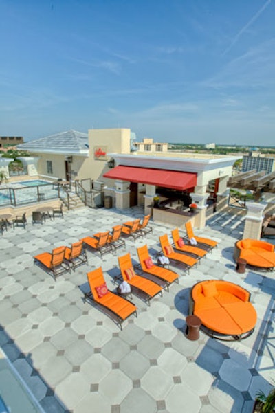 The rooftop pool deck and bar can be used for private events.