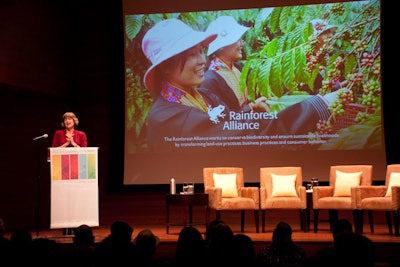 Tensie Whelan of the Rainforest Alliance told event planners how they could work together for change at the ISES New York Metro Chapter's Sustainability Summit.