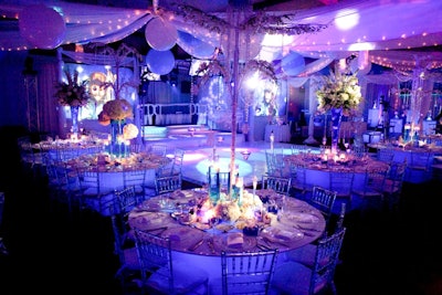 Transform your venue into winter wonderland with frosted rhinestone centerpieces