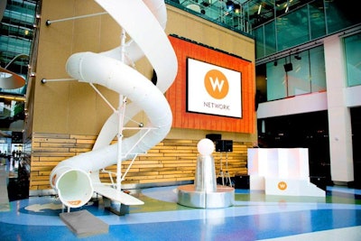 The W Network celebrated its 10th anniversary in the Atrium of the Corus Entertainment building. The event decor was inspired by the brand.