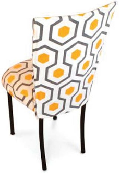 Yellow Hexagon back and seat Chameleon chair, available in Miami and New York from Nüage Designs.