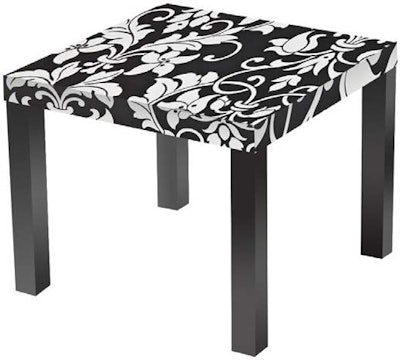 Damask-pattern accent table, available throughout the U.S. from Blueprint Studios.