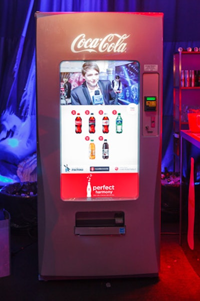 A digital Coca-Cola machine offered beverages from the sponsor.