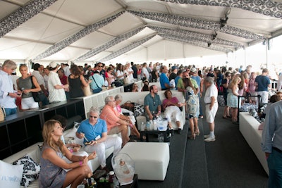Invited guests could relax in a V.I.P. tent that featured an open bar and a different caterer each day.