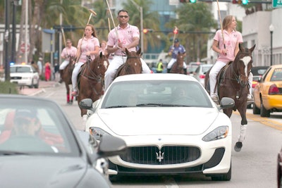 Organizers moved the parade of Maserati sports cars and polo players from Thursday to Saturday to take advantage of bigger crowds and create more buzz.