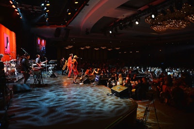 Nancy Davis welcomed guests to the Hyatt Regency Century Plaza on Friday for the 19th annual Race to Erase MS gala, which this year got a playful, splashy look and feel thanks to its “Glam Rock to Erase MS' theme.