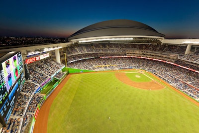 The field at Marlins Park can be transformed for galas, trade shows, and expos. Its debut event was part of the Food Network South Beach Wine & Food Festival.