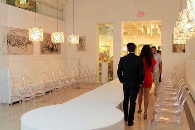 Liza Santana, president of Creativas Group, described the decor as “industry with a dose of bling.”