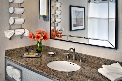 Guest bathrooms with our contemporary new design.