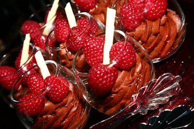 Chocolate mousse and raspberries