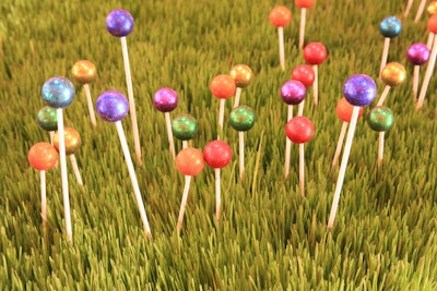 Glitter truffle lollipop garden