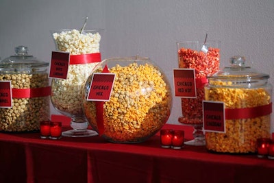 A Garrett popcorn bar gave guests a taste of the iconic Chicago snack.