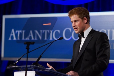 Prince Harry accepted the Humanitarian Award and spoke about his experience in the military and work with the wounded servicemembers his foundation supports.