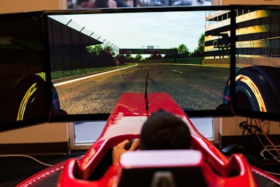 The venue has a Formula One simulator made to replicate those used for training professional race-car drivers.