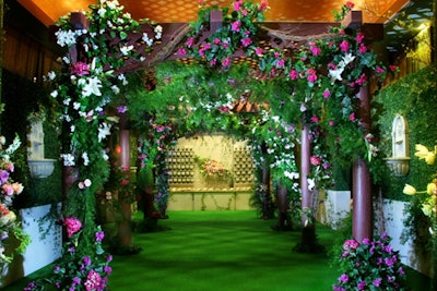 Beautiful wooden canopies covered with flowers of your choice
