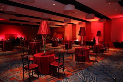 About 650 guests saw how the Miami Airport Convention Center could be transformed for guests. This space, the East Hall, became a Spanish cabaret.