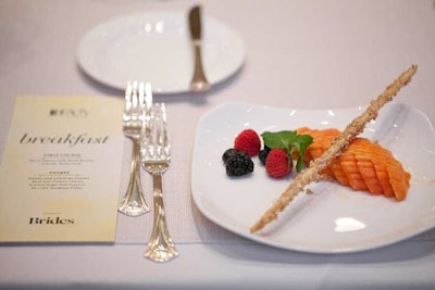 Breakfast on Tuesday was hosted by Brides magazine, featuring fresh fruit and frittata.