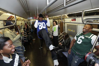 The Bartendaz training program also involved traveling on the subway and doing physical strength tests at the same time.