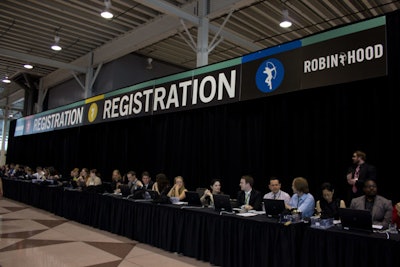 The Robin Hood Foundation Gala Greeting Center was just like being in an airport terminal: you're excited about where you’re going, but the steps before take off are tedious.