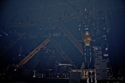 Before the lights came on, Mark Bezos showed us Rihanna's massive stage.