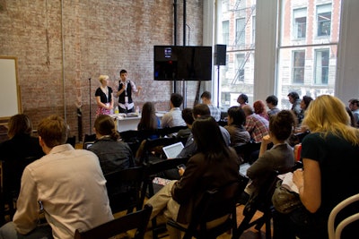 The enclosed classroom area had limited seating, and was used for more intimate sessions on topics such as 'How to Master Social Advertising' and 'Credit Where Credit is Due.'