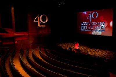 This year, the Fragrance Foundation looked to bring glamour back to the event by emulating an upscale award show. The set consisted of one large projection screen and a lectern at the center of the stage.