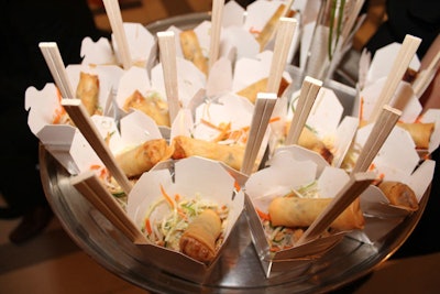 Sublime Catering served casual, street-style food like noodles and egg rolls.