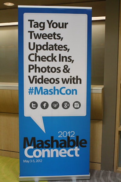 Signage around the conference encouraged attendees to tag their posts on social media platforms with the #MashCon hashtag.