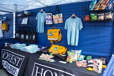 Booths set up on-site allowed visitors to redeemed their points for prizes, including tote bags, restaurant gift cards, and T-shirts.