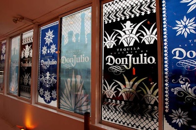 Organizers also employed decals embossed with the brand's logo to decorate the venue's large windows.