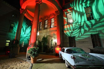 A 1959 Chrysler parked outside the Anderson House set the tone for the 1950s Havana-nightclub theme for the after-party.
