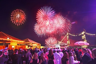 The Generoso Pope Foundation donated the fireworks display, which was executed by Fireworks by Grucci. The pyrotechnics were accompanied by patriotic music.