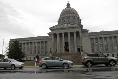 In Missouri, Ford parked several vehicles outside the state capitol April 30 and invited legislators and staff members to take a test drive. A Ford engineer there shared information about the company's electrification efforts and 'Power of Choice' strategy.